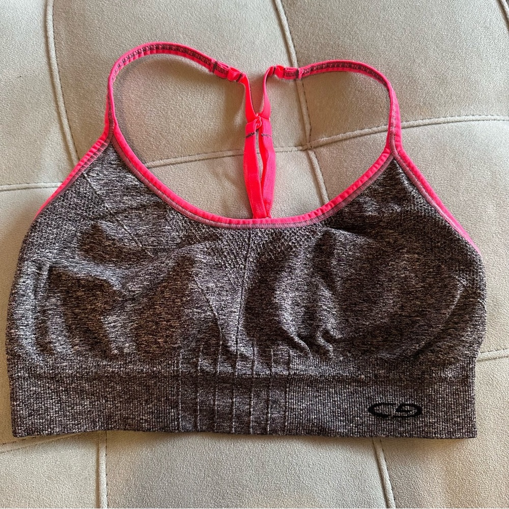 C9 Champion Stretchy Gray and Pink Sports Bralette Size Small